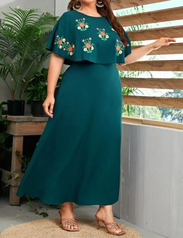 Rochie lunga SHEIN CURVE, verde, 1 XL Verde