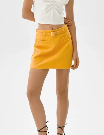 Fusta Bershka, galben, L Galben