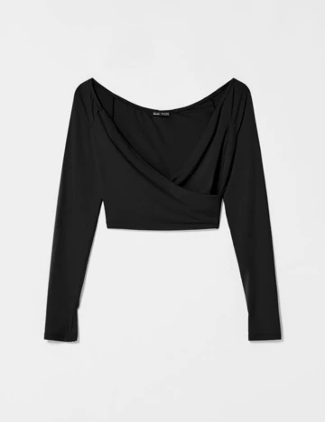 Top Bershka, negru, S
