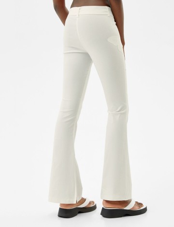 Pantaloni Bershka, alb, 38