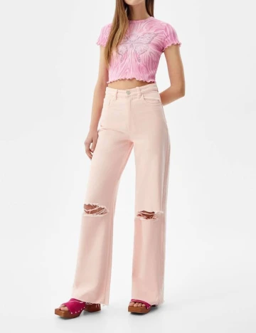 Blugi Bershka, roz, 34