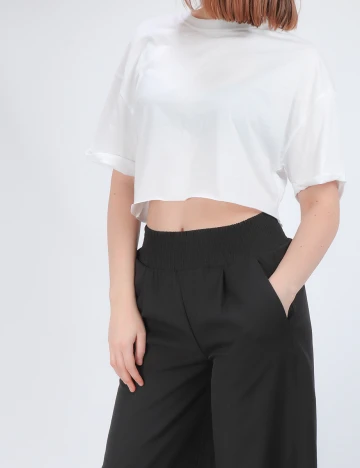 Top Bershka, alb, S Alb