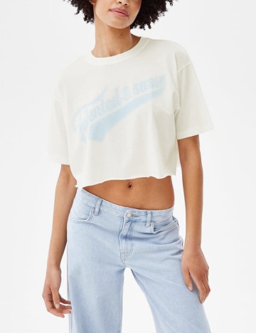 
						Top Bershka, alb, S