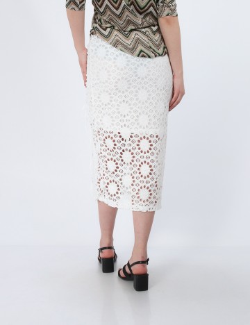 Fusta Bershka, alb, S