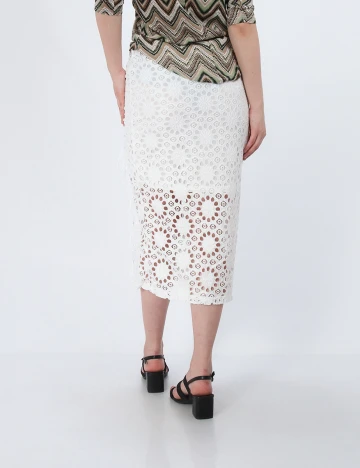 Fusta Bershka, alb, S Alb