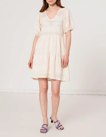 Rochie scurta Hailys, crem, XS
