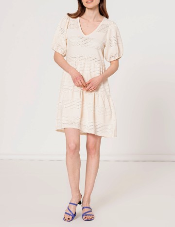 Rochie scurta Hailys, crem, XS