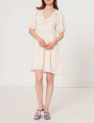 Rochie scurta Hailys, crem, XS