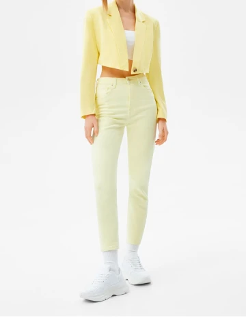 Blugi Bershka, galben, 42