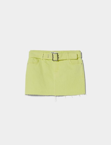 Fusta Bershka, verde, 36