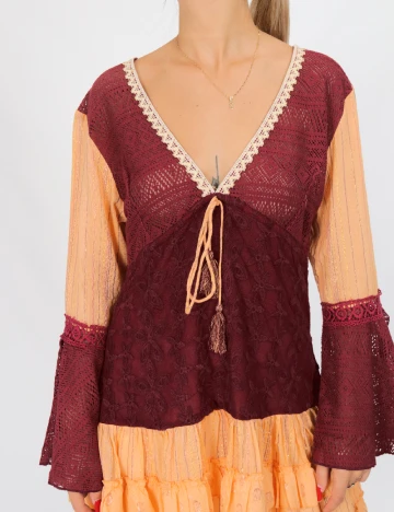 Rochie scurta Savage Culture, visiniu, S
