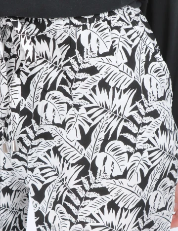 Pantaloni Hailys, alb-negru, XS