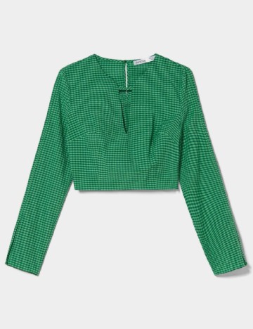 Top Bershka, verde, M