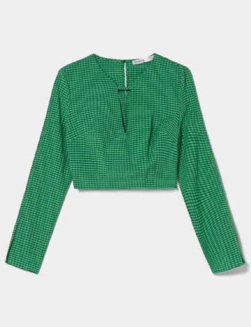 Top Bershka, verde, M