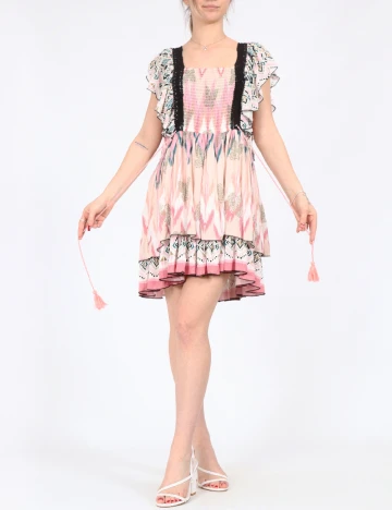 Rochie scurta Savage Culture, roz, S