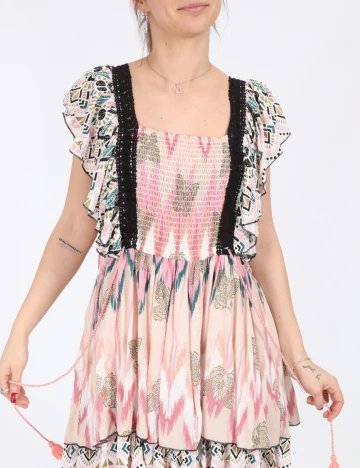 Rochie scurta Savage Culture, roz, S