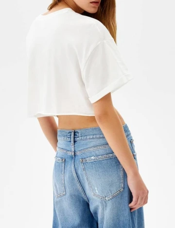 Top Bershka, alb, M
