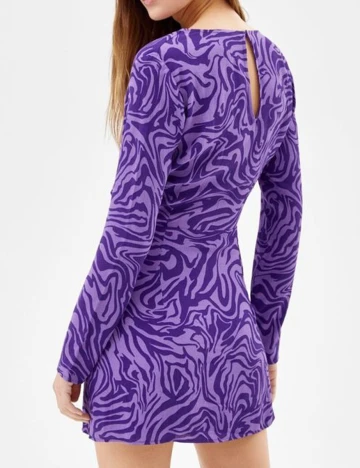 Rochie scurta Bershka, mov, XS
