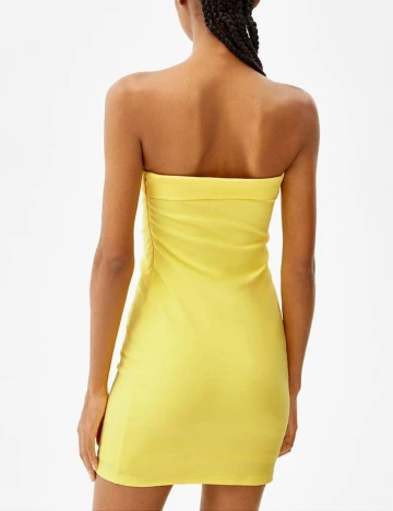 Rochie scurta Bershka, galben, L