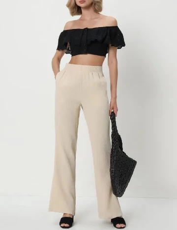 Pantaloni Reserved, crem, S