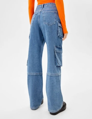 Blugi Bershka, albastru, 42