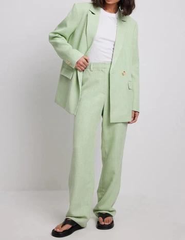 Pantaloni NA-KD, verde, 34 Verde