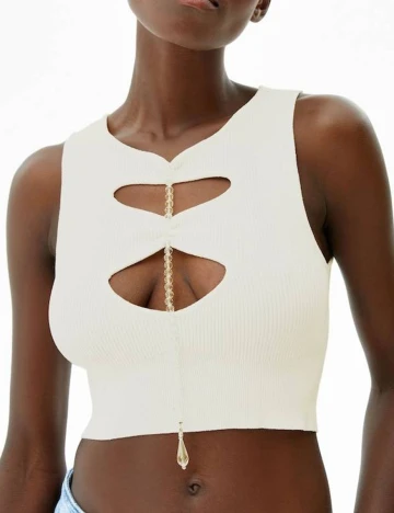 Top Bershka, alb, L