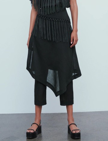 Fusta Pantalon Zara, negru, L