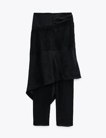 Fusta Pantalon Zara, negru, L