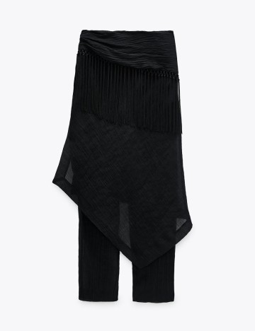 Fusta Pantalon Zara, negru, L