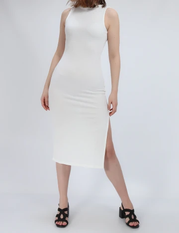 Rochie medie NA-KD, alb, S