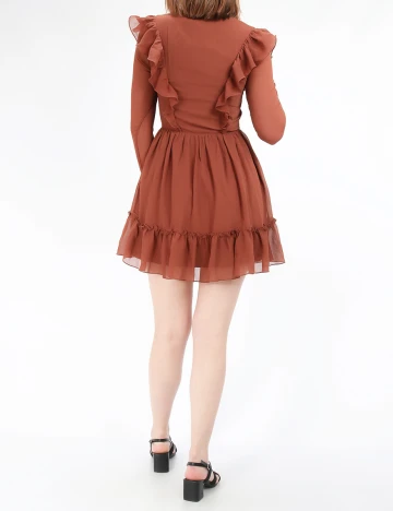 Rochie scurta NA-KD, maro, 36