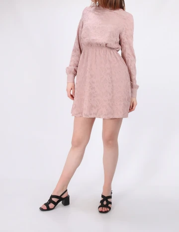 Rochie scurta NA-KD, roz pudra inchis, 36