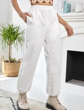 Pantaloni SHEIN, alb, XS