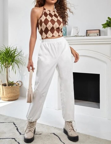 Pantaloni SHEIN, alb, XS
