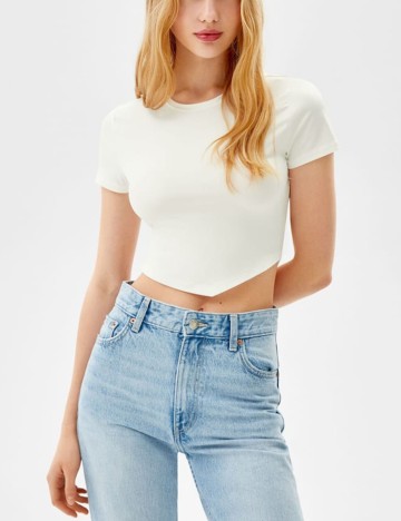 Top Bershka, alb, S