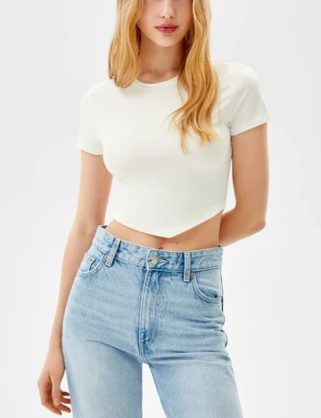 Top Bershka, alb, S
