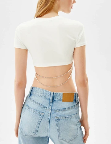Top Bershka, alb, S