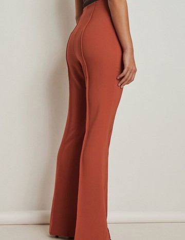 Pantaloni NA-KD, caramiziu, 36