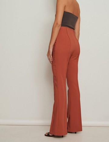 Pantaloni NA-KD, caramiziu, 36