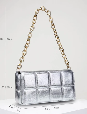 Geanta SHEIN, argintiu Gri