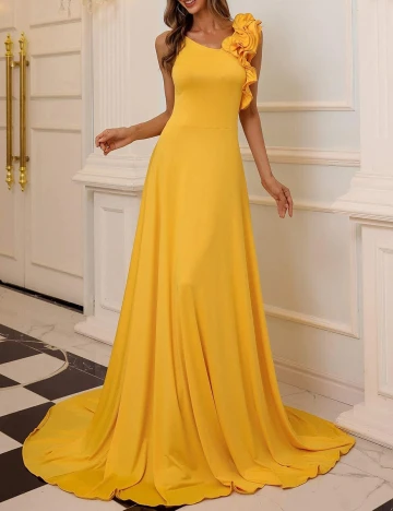 Rochie Lunga Miss ord, galben, S Galben