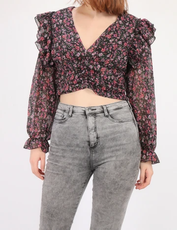 Top SHEIN, floral, M Floral print