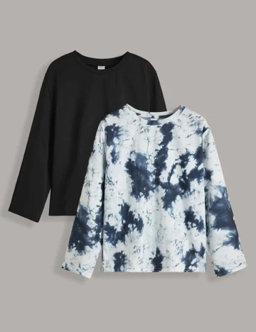 Set Bluze Shein Kids, negru/albastru, 11-12 ANI