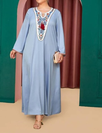 Rochie lunga SHEIN CURVE, albastru, 1 XL