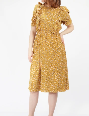 Rochie medie SHEIN, mustar, M