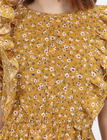 Rochie medie SHEIN, mustar, M