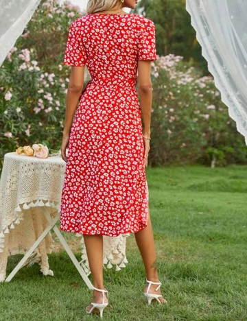 Rochie medie SHEIN, rosu, L