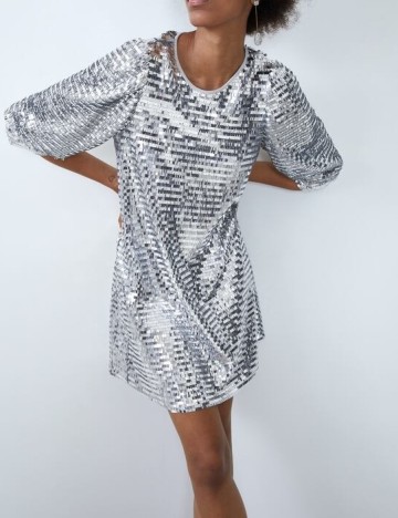 Rochie Zara, argintie, L