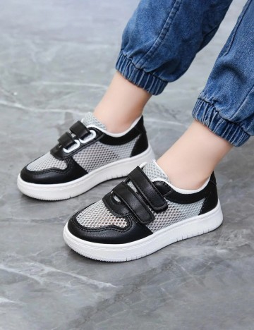 
						Adidasi Shein Kids, alb-negru, 25